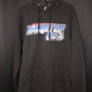 District Black Hoodie with Blue and Red Graphic